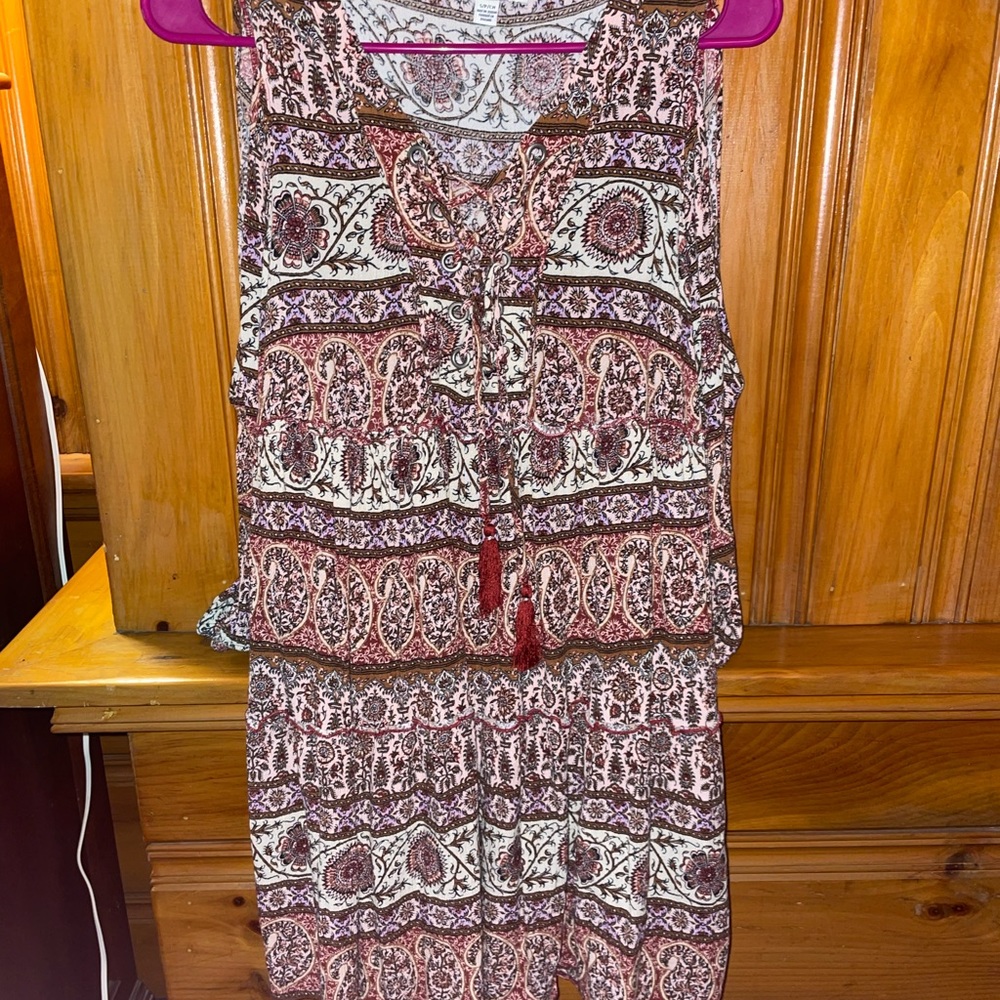 Boho American eagle open sleeve dress
